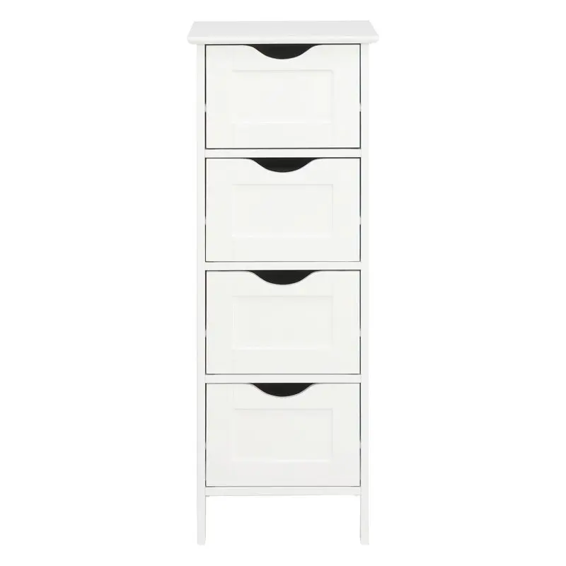 

Bathroom Floor Storage Cabinet with 4 Drawers,Free Standing Bathroom Storage Organizer Unit for Entryway Kitchen Bedroom Living