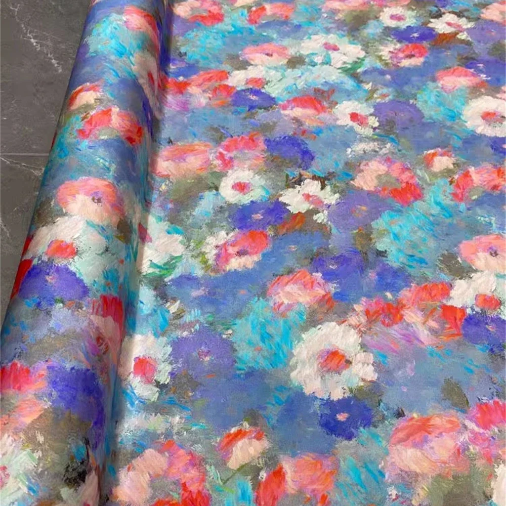 Дизайнерская брендовая шелковая ткань модное платье Пикассо с рисунком маслом