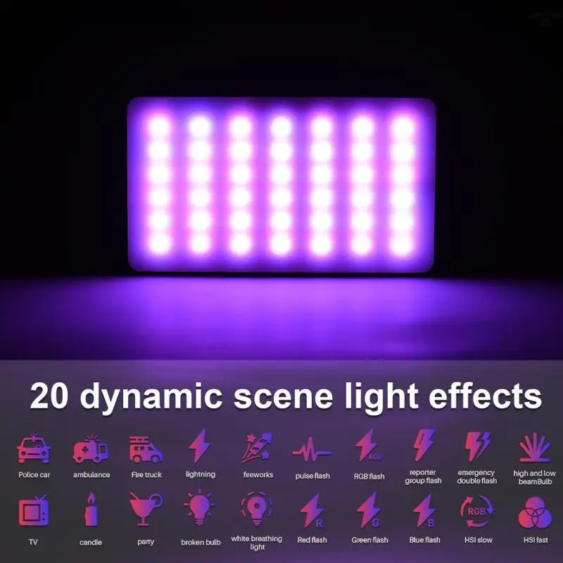 Компактная Светодиодная лампа Ulanzi VL120 RGB с рассеивателем экрана дисплея