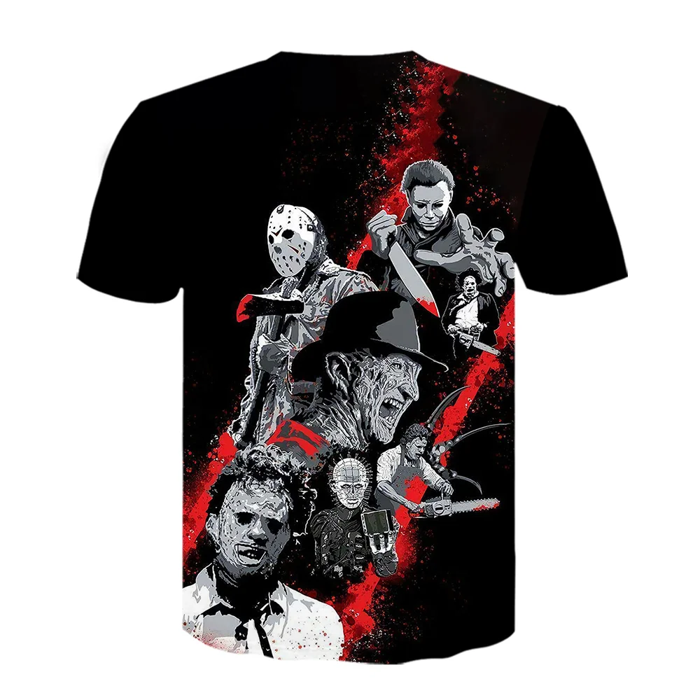 Летняя футболка с 3D-принтом клоуна Детская принтом лица Джокера для мальчиков