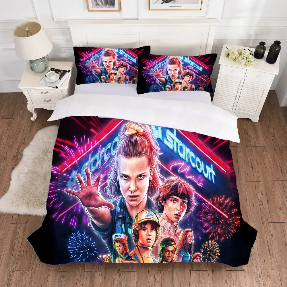 

Stranger Things 3D Bedding Set Hot Fashion Horror Movie Printed Duvet Cover Set Twin Full Queen King Size Dropshipping