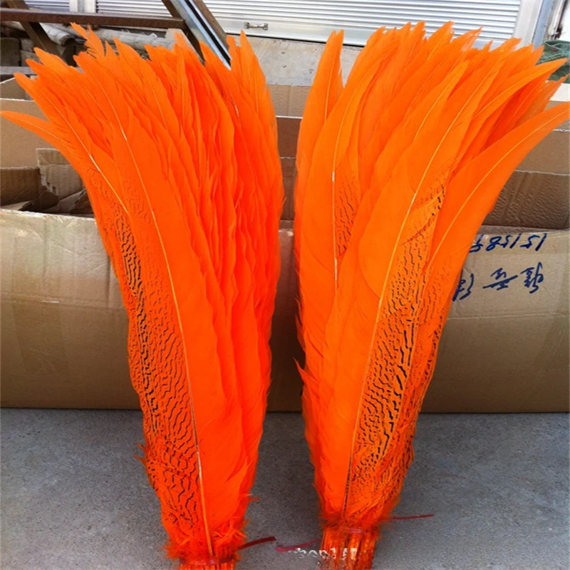 

Beautiful Orange Lady Amherst Silver Chicken Feathers 40-80 Cm /16-32 Inches Pheasant Feathers Stage Performance Decoration
