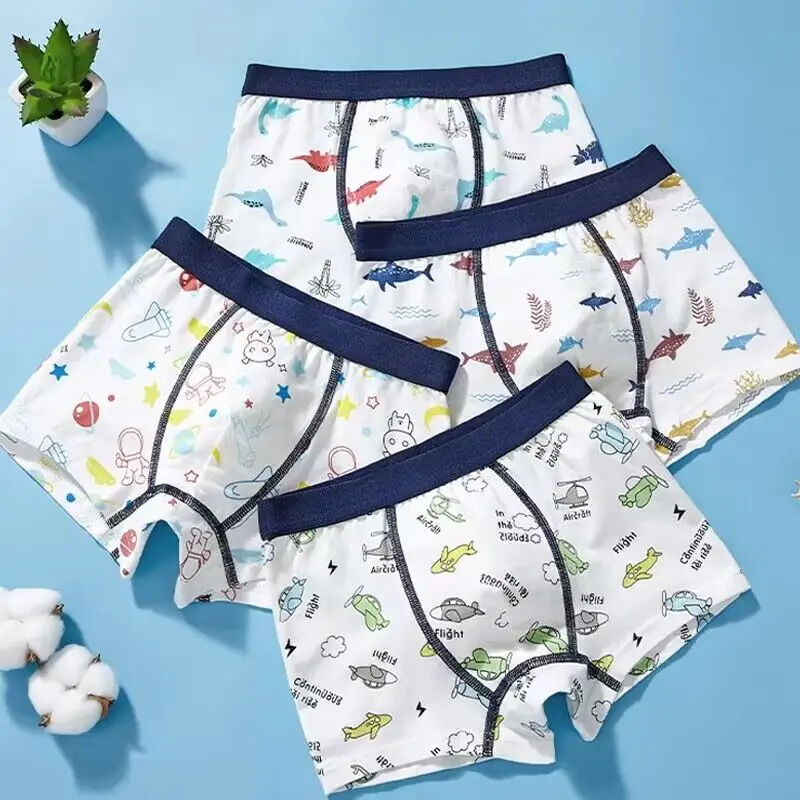 4PC Boys Cotton Boxer Kids Briefs Boys Underwear  2-14years