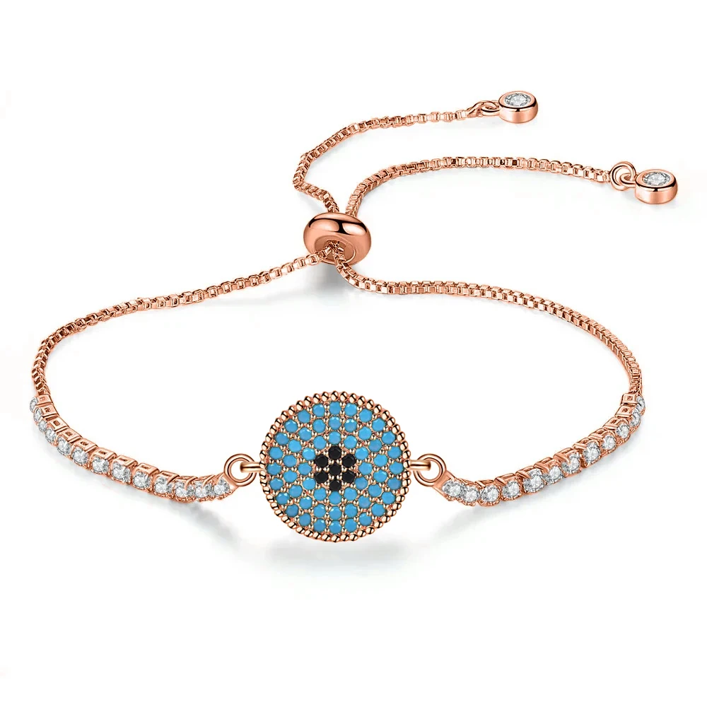 Круглый круг с кристаллами циркония Nazar браслет-подвеска от сглаза женский