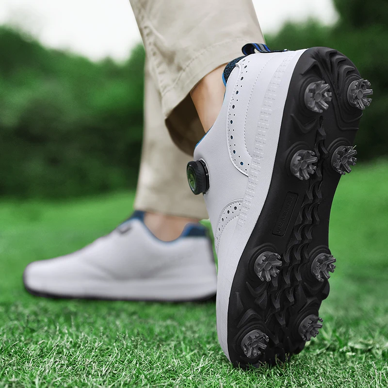 Professional Men's Golf Shoes Non Slip Fixed Spikes Men's Outdoor Grass Leisure Golf Training Walking Shoes 40-48
