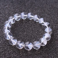 natural white phantom quartz crystal round beads bracelet pyramid rare woman men 8mm 10mm 12mm white phantom bracelet aaaaaa
