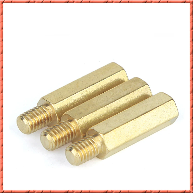 50 шт./лот M6 * L + 8 латунный винт для колонны с одной головкой шестигранная колонна
