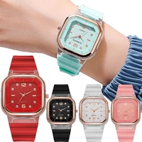 candy colors silicone square quartz women watch simple sports multifunctional digital watch female mens fashion watch