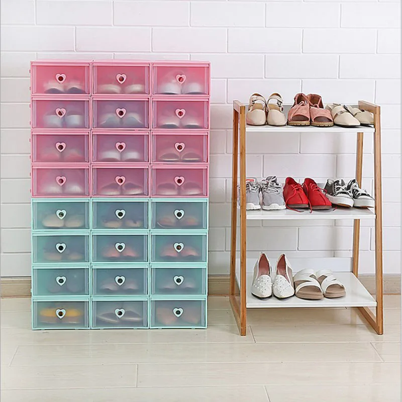 

Drawer Type PP Plastic Shoe Box Thickened Transparent Stackable Shoe Box Home Life Sundries Storage Box Diy Locker