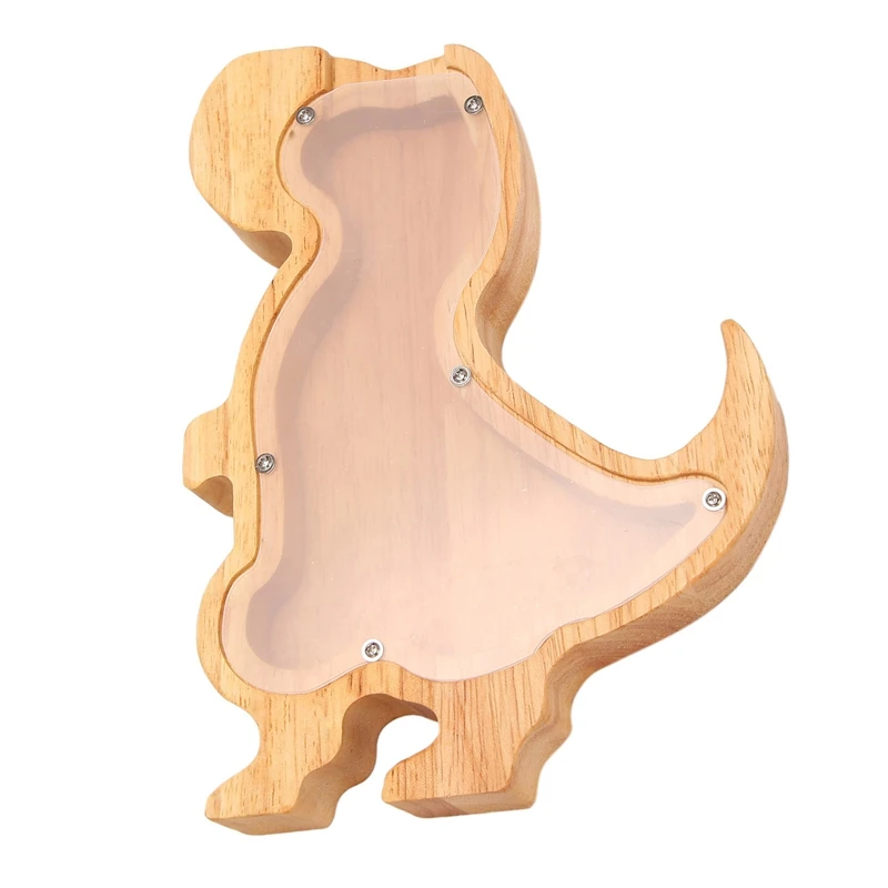 

Besttyrannosaurus Piggy Bank Creative Cartoon Pine Piggy Bank Transparent Decoration Crafts Gift Decoration 16X22cm