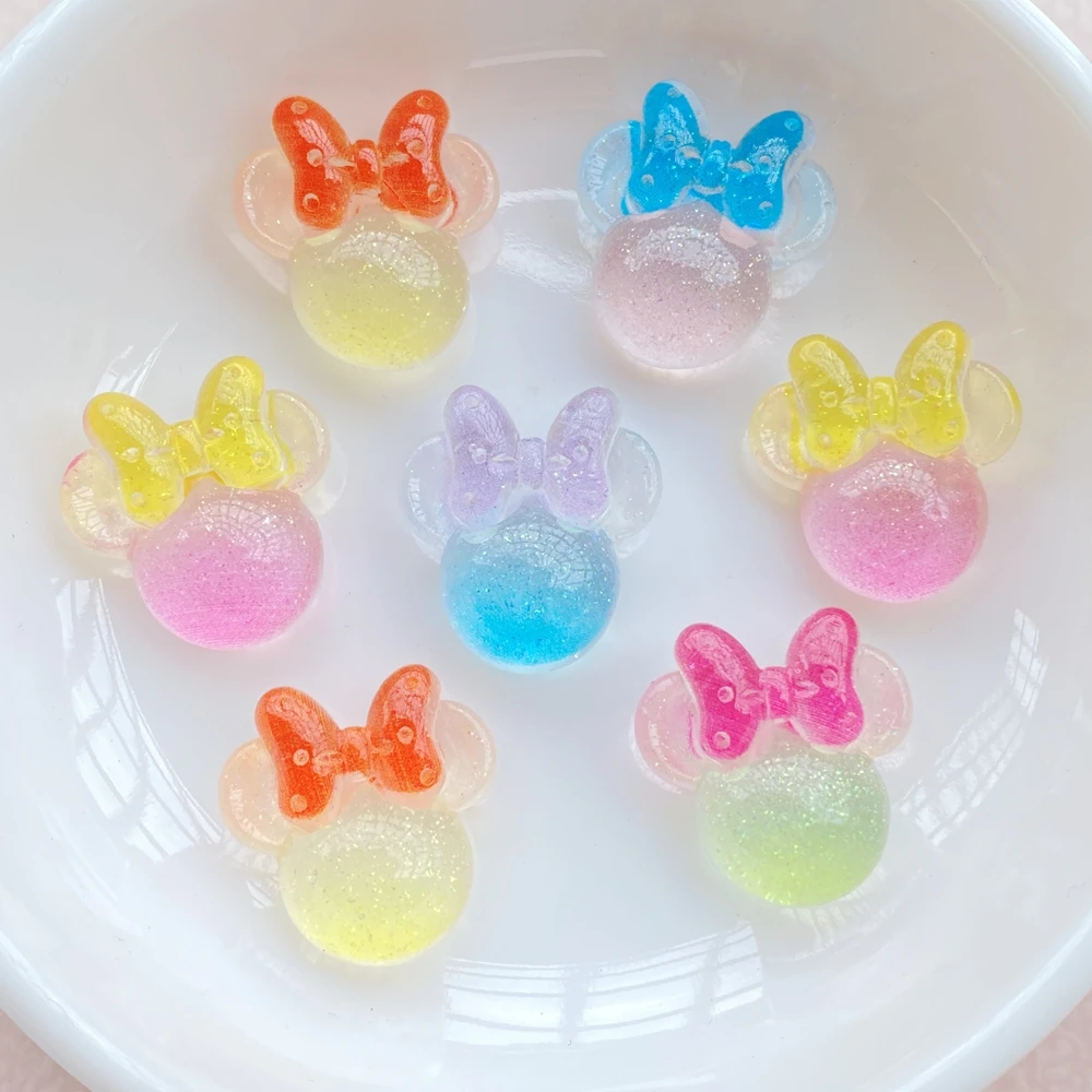 10 шт. новинка полимерный мультяшный лук голова мыши семейство аксессуаров для