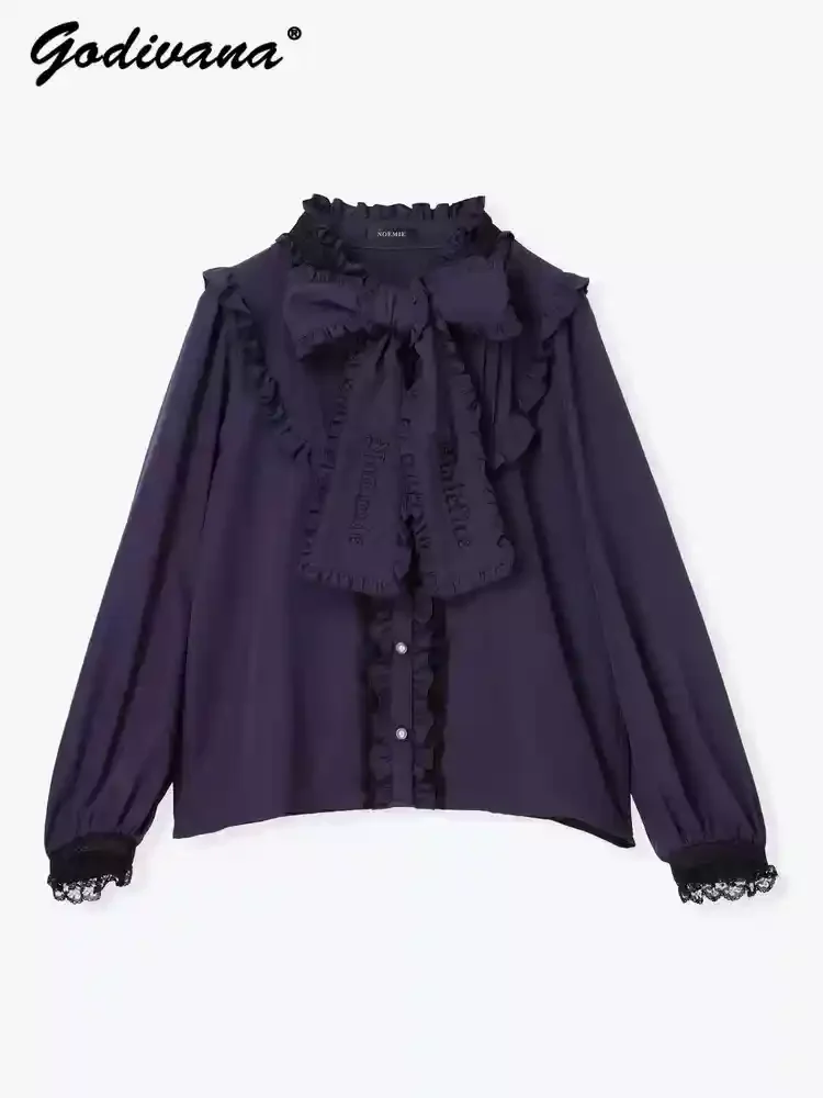 Новая осенняя японская серия Mine Mass Production рубашка с длинными рукавами и вышивкой