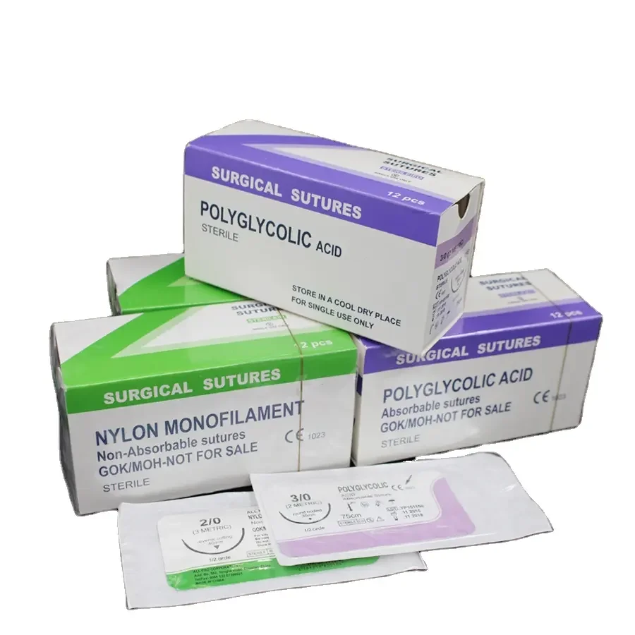 

Surgical Suture Needle Nylon Monofilament 12pcs 2/0 3/0 4/0 5/0 Practice Kit Medical Thread Suture Medical Surgical Suture