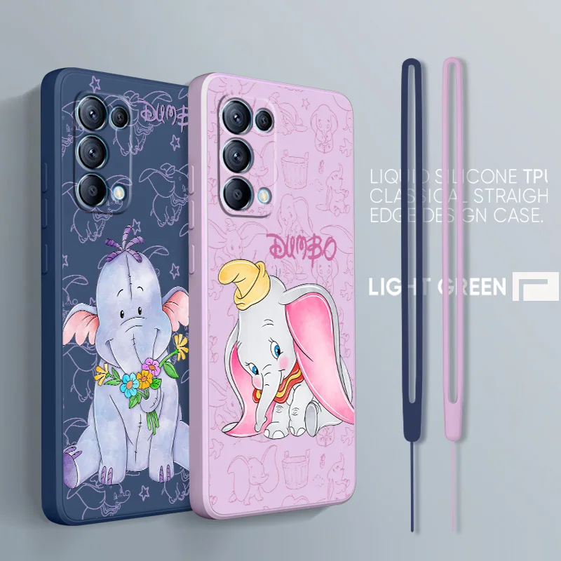 

Disney Dumbo Cool For OPPO Find A96 A76 X5 Pro X3 Pro X2 Neo 7Z 6 5 4Z Lite Pro 4G 5G Liquid Rope Phone Case