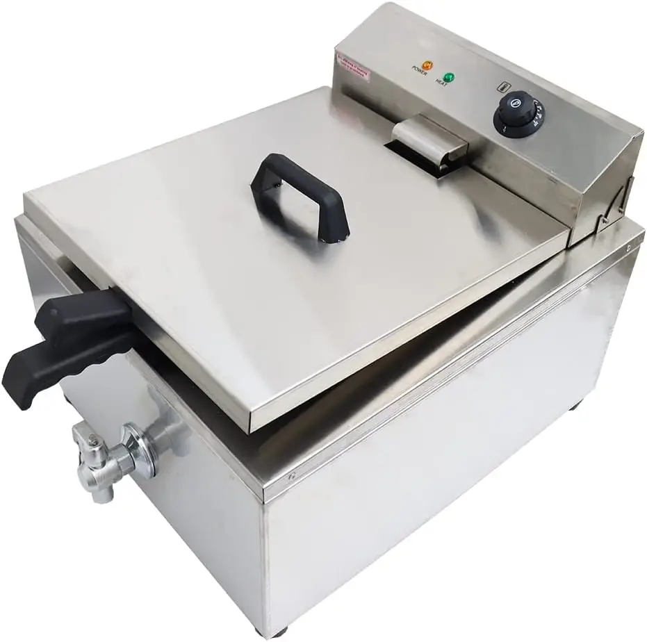 

2KW 22L Industrial Funnel Cake Deep Fryer Funnel Cake Fryer Stainless Steel Single-cylinder with 2 Rings