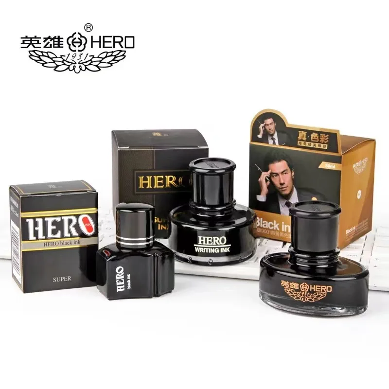 Чернильная ручка Hero чернила без углерода блокировки 204 черная водонепроницаемая
