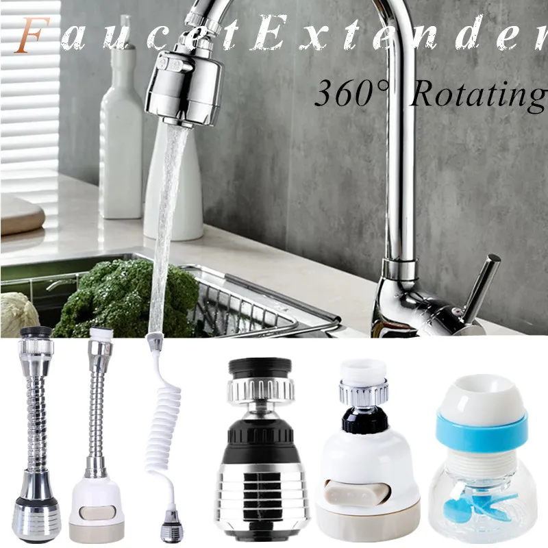 360 Degree Rotataless Faucet Extender Three-stage Mode Kitchble Stainen CleanTap Water Splash-proof Shower Filter Nozzle