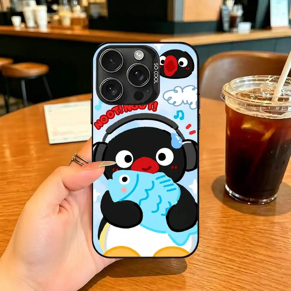 Фото Чехол для телефона с изображением пингвина P-Pingu для iPhone 17,16,15,14,13,12Plus Pro Max XS, глянцевый черный, внутренняя крышка №4