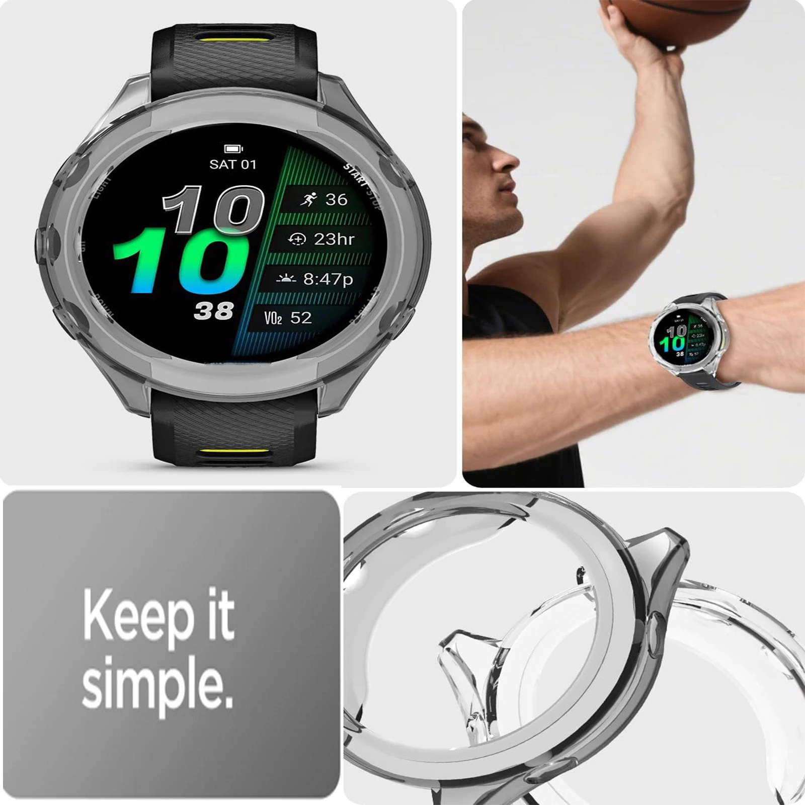 Фото Защитная пленка для экрана Garmin Forerunner 970 570 965, защитный корпус для часов из TPU, прозрачный бампер для Venu 4 3 2 2S №5