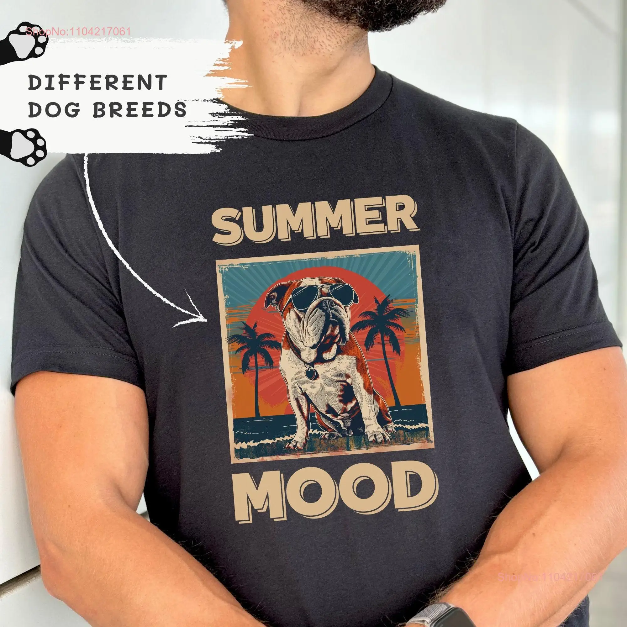 Retro summer shirt for dog lovers Vintage s tee vacation style T Adventure sunset beachwear 2024 design