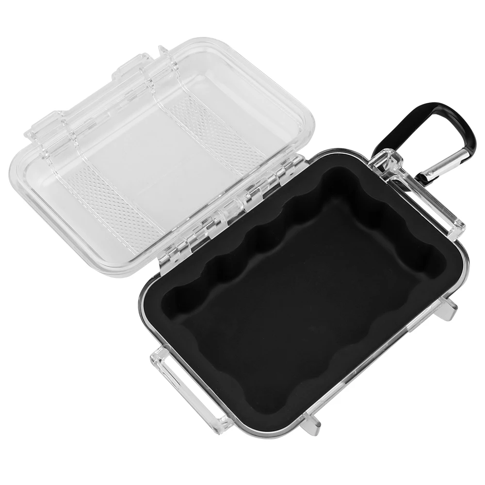 

14x10x5CM Tactical Laser Small PC Storage Box Carabiner Hook Backpack Belt Hanging Silicone Material Lining Prective Case
