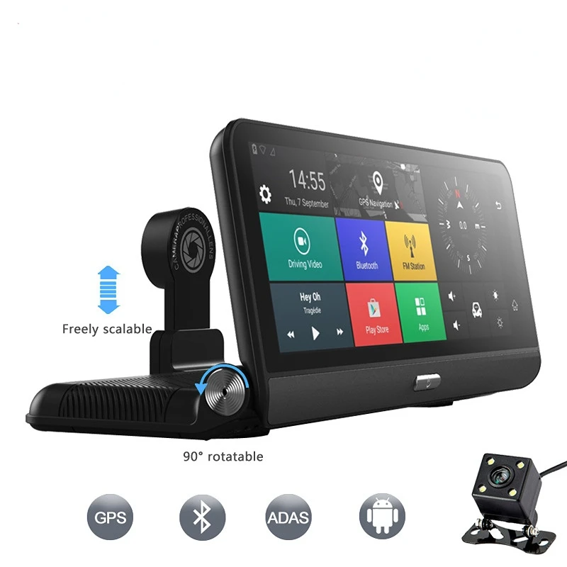 

Center console navigation tachograph dual recording HD Bluetooth WIFI dongle ADAS 4G network