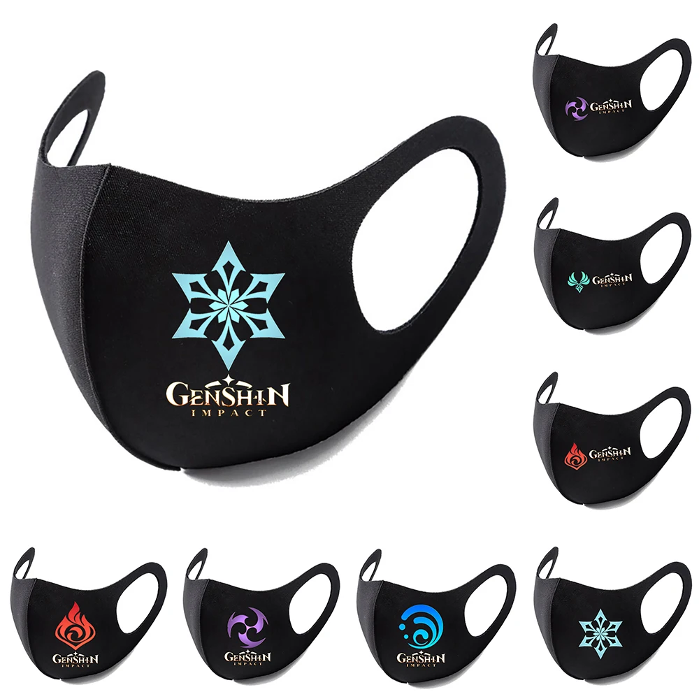 

Игровой костюм для косплея Genshin Impact, маска для лица для взрослых, Пылезащитная, стирающаяся, для Хэллоуина