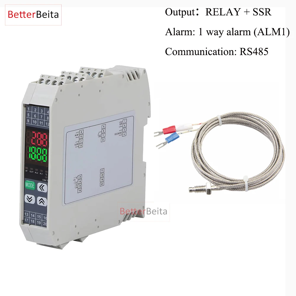 

Модуль контроля температуры PID на DIN-рейке РЕЛЕ SSR, односторонняя сигнализация, связь RS485, цифровой термостат, терморегулятор