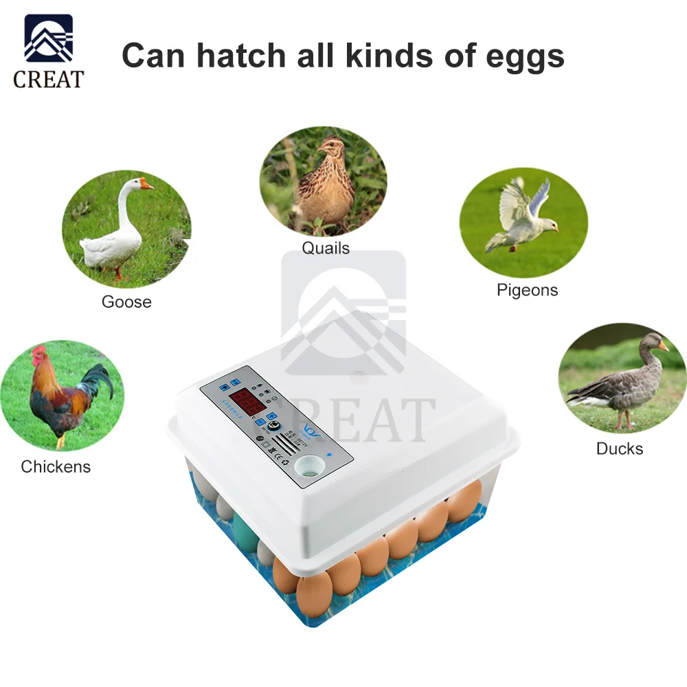 

20 Egg Household Plastic Bionic Incubator Automatic Temperature Control Hatching Tools Fully Automatic Turning Hatching Brooder