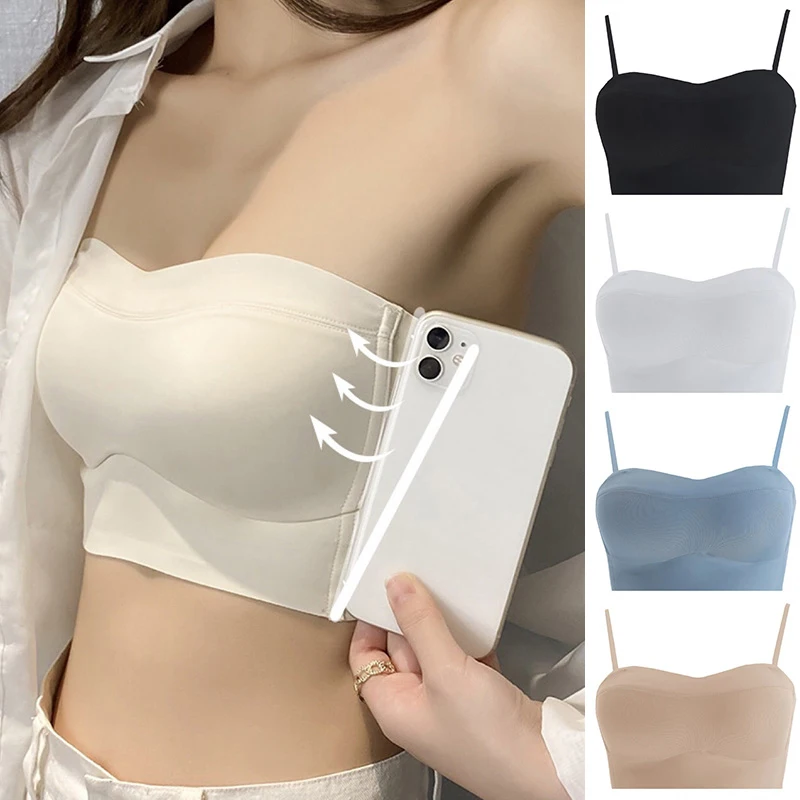 

Bandeau Bra Strapless Brassiere Seamless Push Up Bralette Non-wired Bras Invisible Underwear Women Tube Top Boneless Lingerie