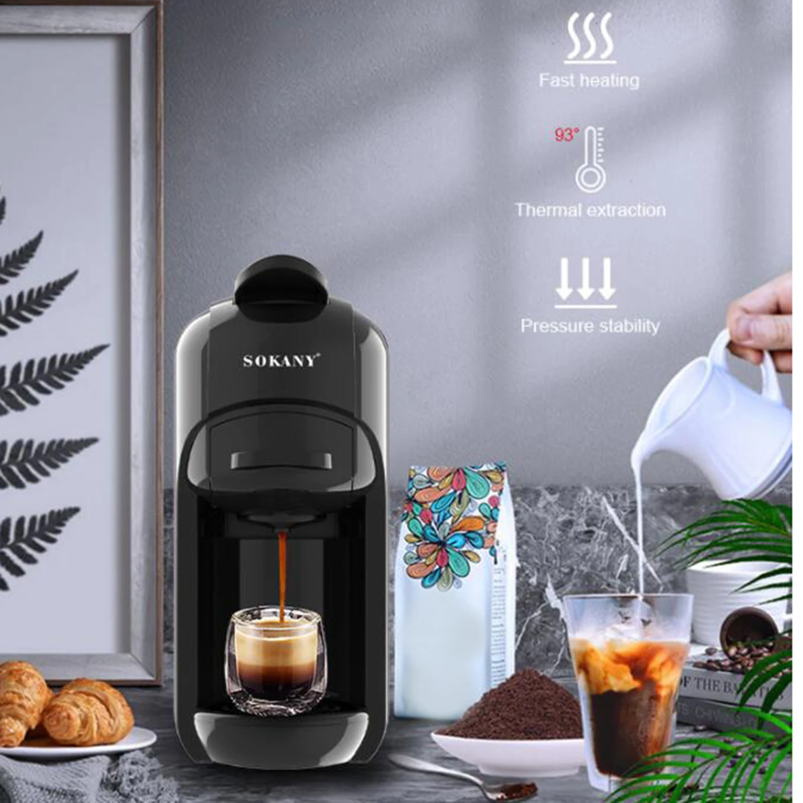 5-,20 Bar Electric Drip Coffee Machine for Home ,Office ,Personal ,Barista