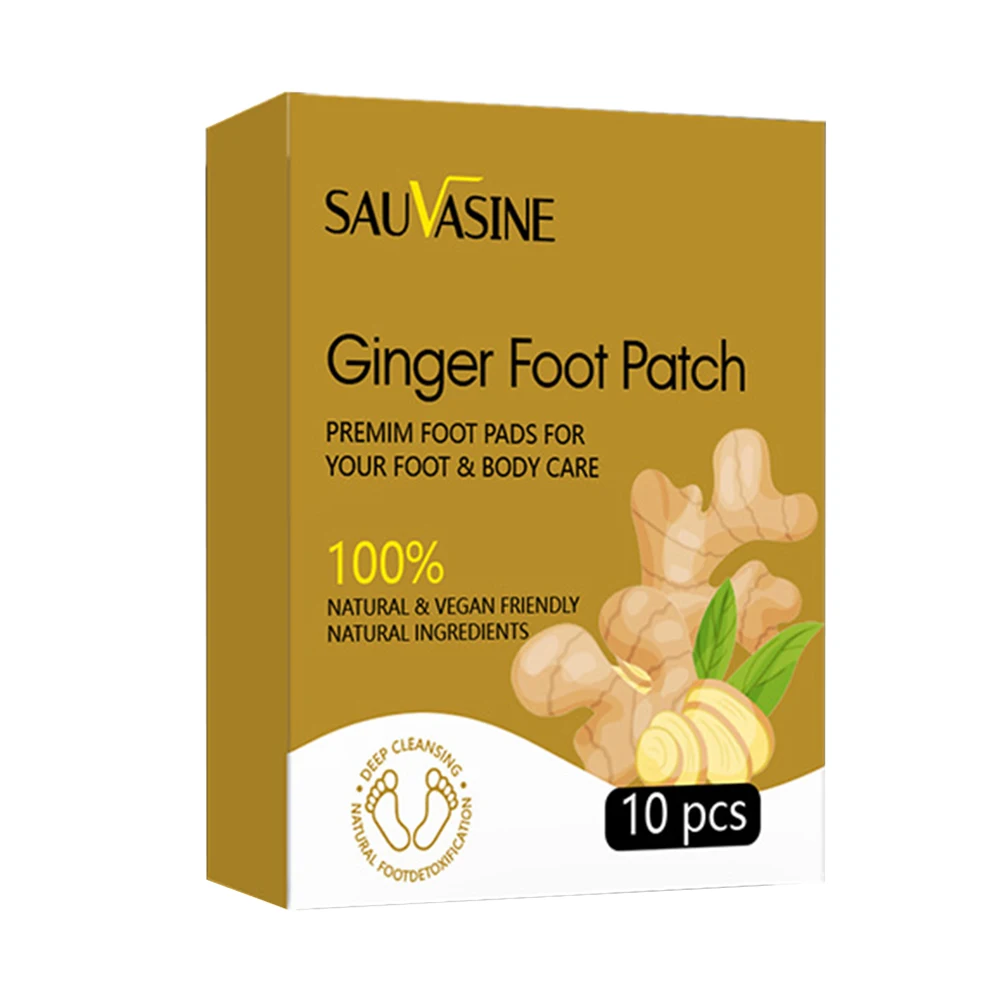 

10PCS Ginger Detox Foot Patches Deep Cleansing Breathable Foot Sticker Anti-Swelling Body Toxin Detoxification Feet Pad Health