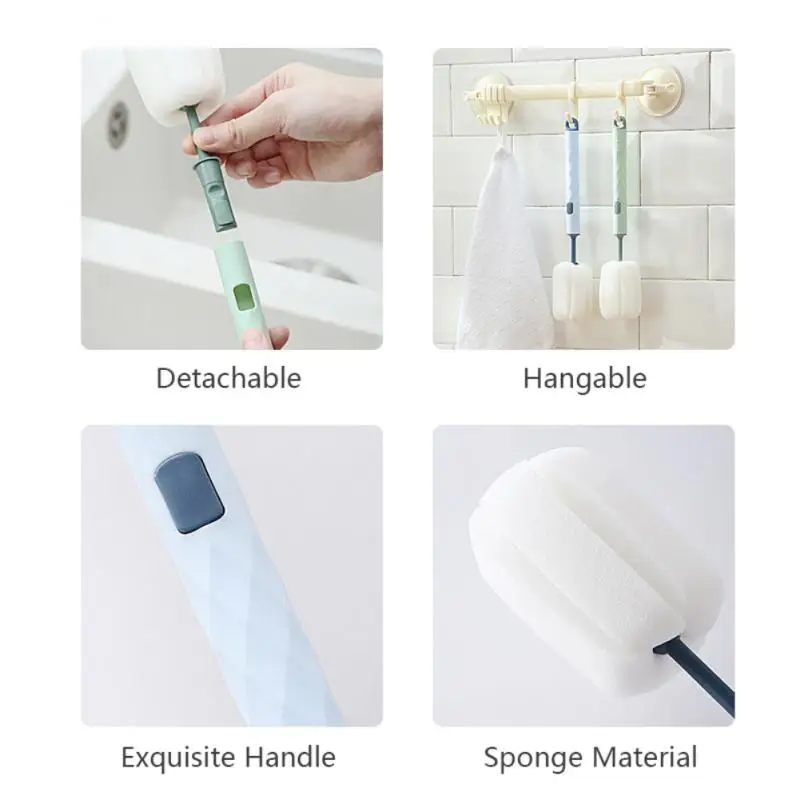 

Removable Sponge Cup Brush Long Handle Portable Sponge Cup Bottle Brush 1pcs Cleaning Supplies Sponge Cleaning Brushes Simple