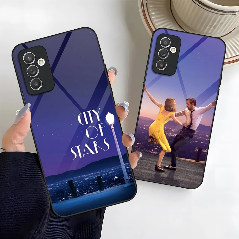 La Land Phone Case Glass for Samsung Galaxy S24 S20 S21 S22 S23 Ultra Fe Plus A34 A54 A24 A52 A53 M54 Cover
