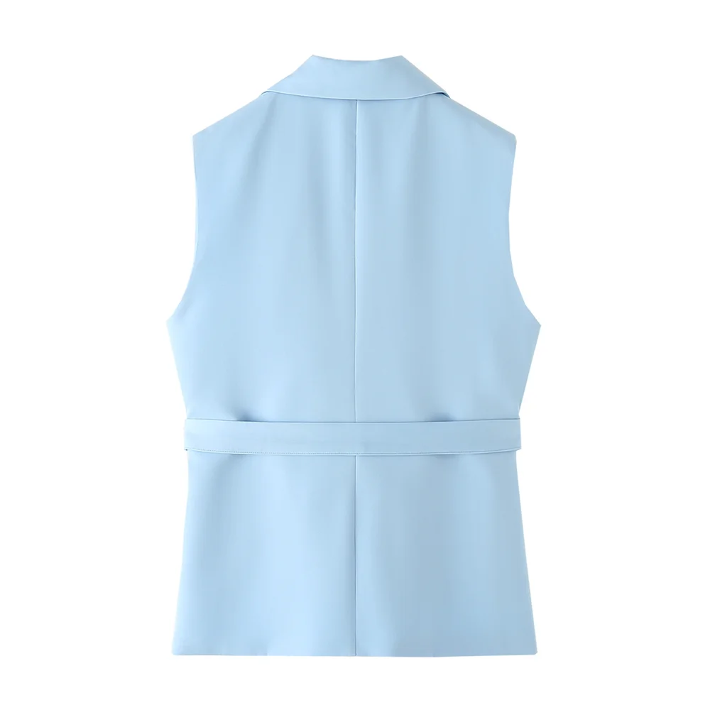 Весна 2024 новинка женский модный и элегантный облегающий Универсальный жилет с