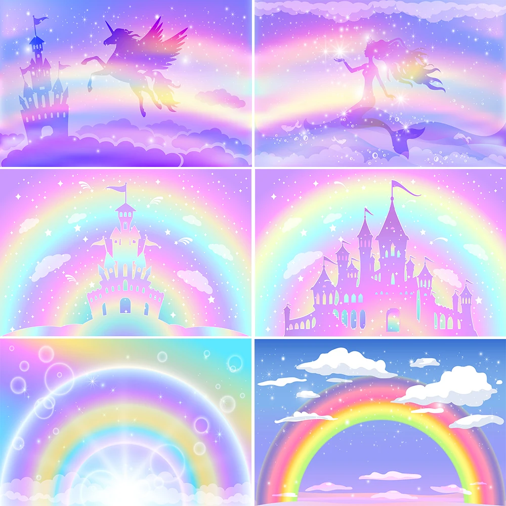 

Bonvvie фон для фотосъемки фантазия Волшебная Радуга сверкающие звезды дети день рождения украшение Баннер фотобудка студия Ba