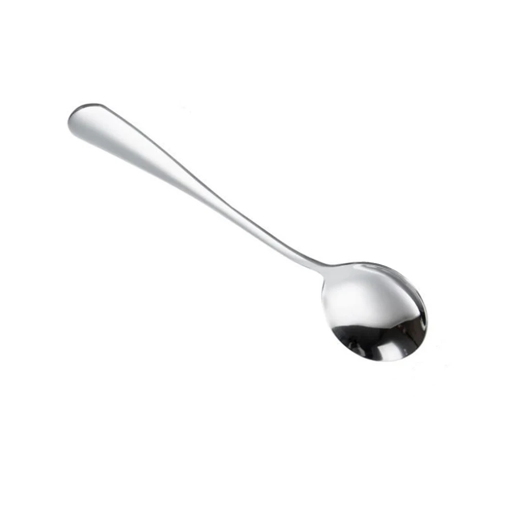 

Spoon Stainless Steel Scoop Round Soup Scoop Long Handle Coffee Teaspoon Kitchen Utensil Dropshipping