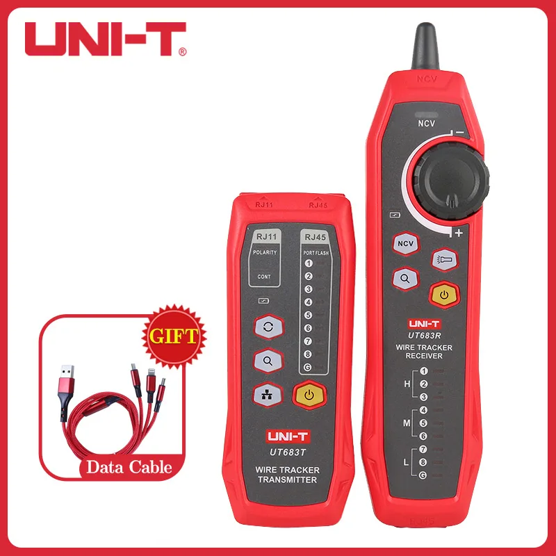 

UNI-T UT683KIT Network Wire Tracer Pairing Anti-Interference Patrol Line Checker RJ45 RJ11 Telephone Line Finder