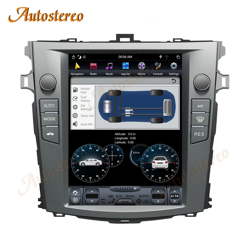 10 4-дюймовый Carplay Android 13 автомобильный GPS-навигатор для Toyota Corolla 2007-2013