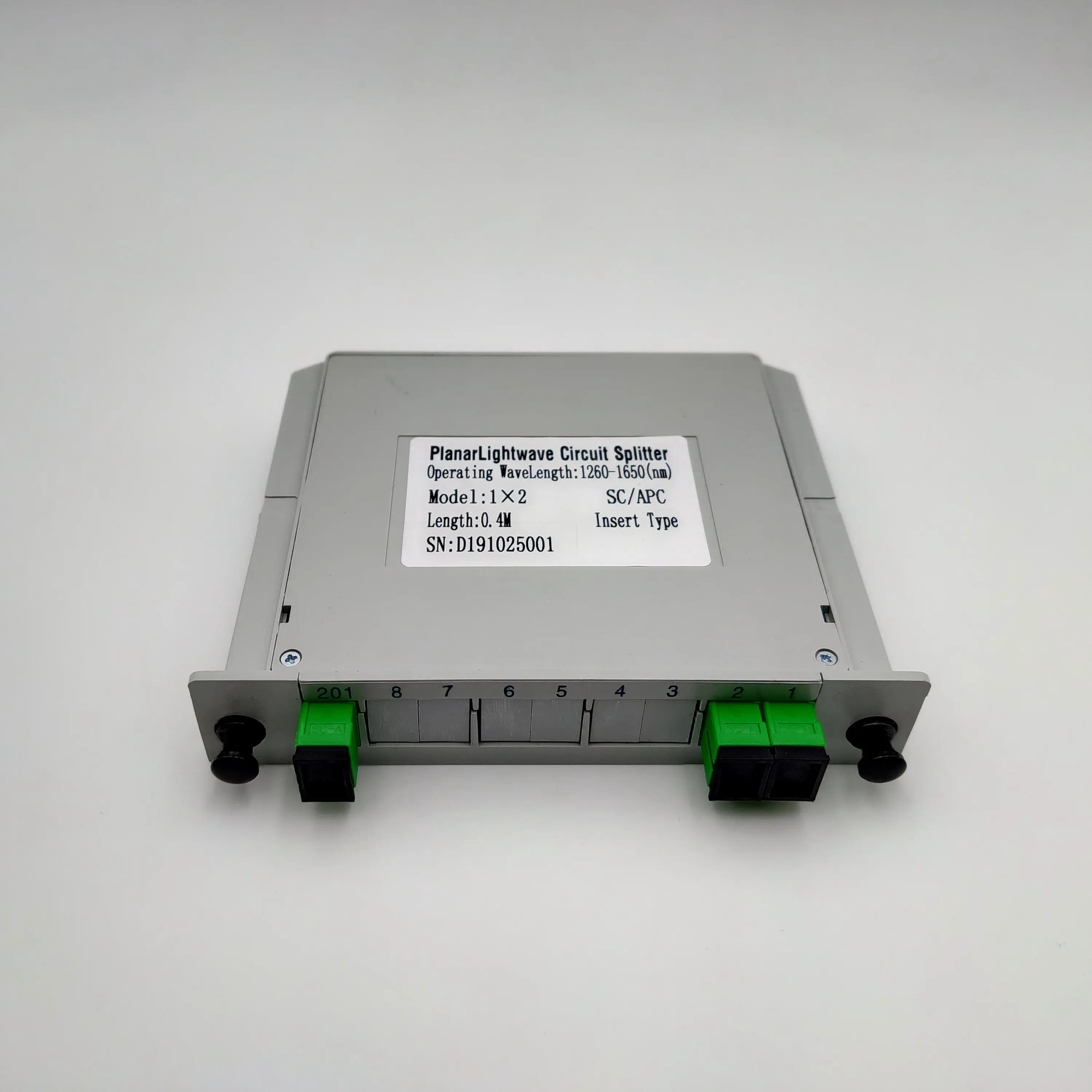 1x2 LGX Box Cassette Card Inserting SC/APC PLC splitter Module 1:2 2 Ports Fiber Coupler
