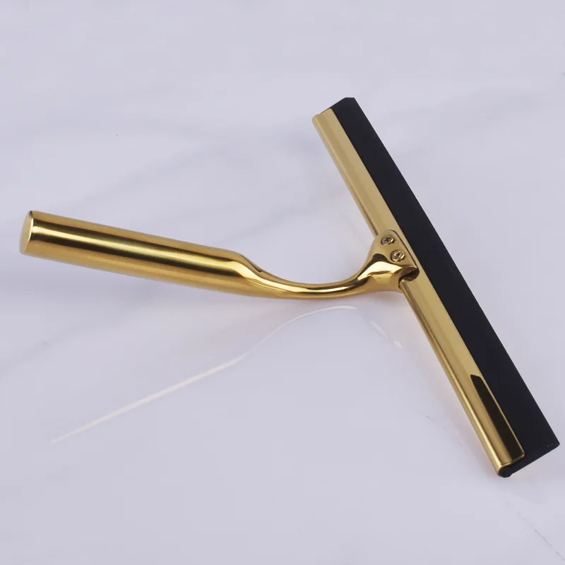 

Aluminum Shower Squeegee Window Glass Wiper Scraper Cleaner with Silicone Brush Hook Holder for Bathroom Kitchen Car Mirror