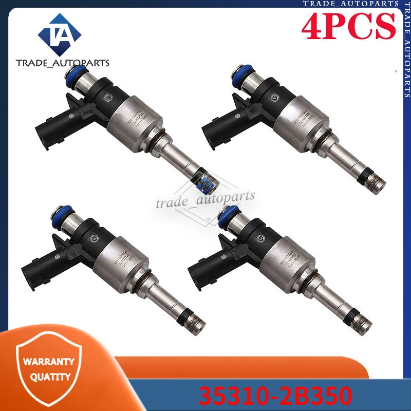 

For Kia Forte Optima Seltos Soul Hyundai Elantra Kona Sonata Veloster 1.6L Fuel Injectors 4Pcs 35310-2B350 353102B350