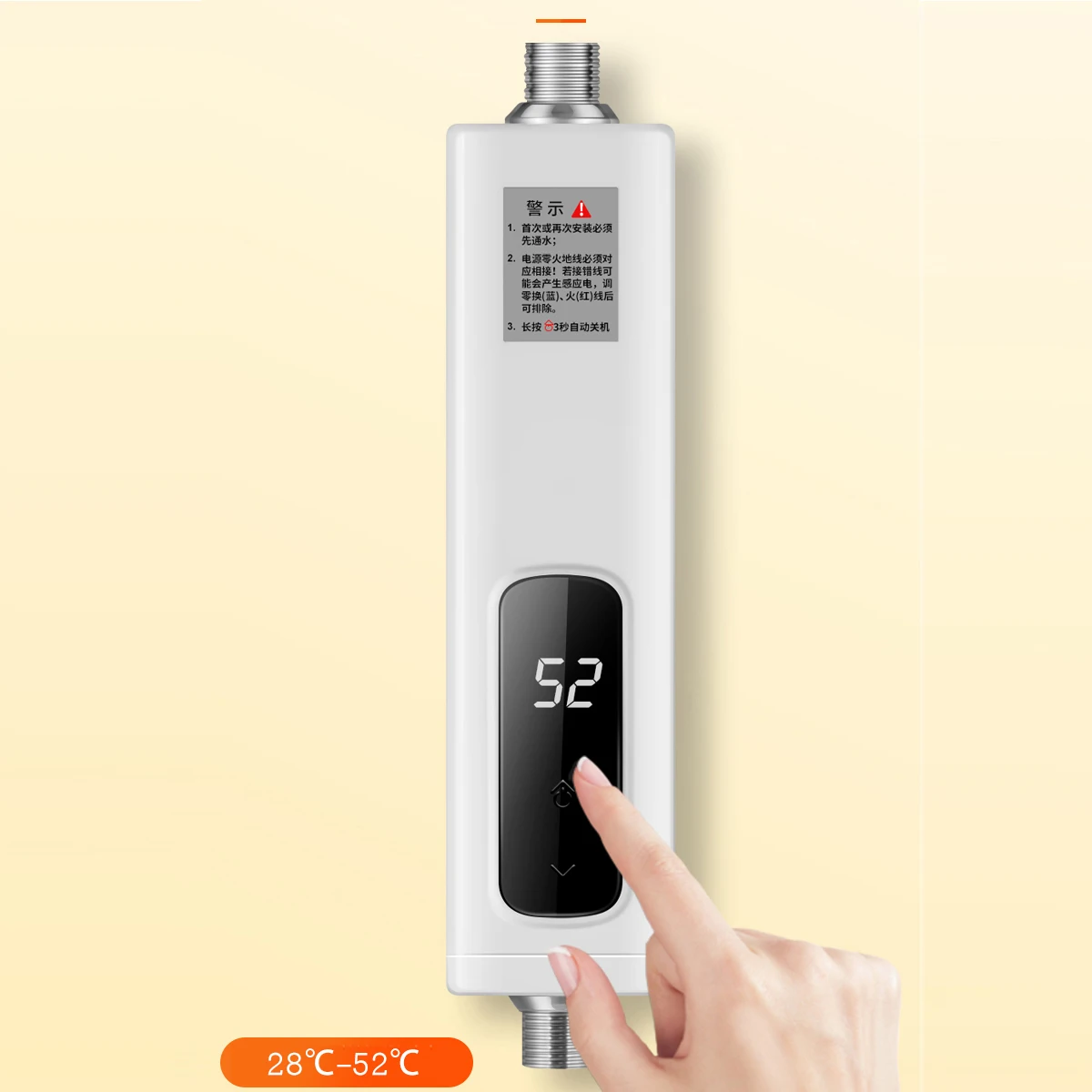 3500W Electric Water Heater Waterproof Mini Tankless Instantaneous Water Heater Kitchen Bathroom Shower Hot Water Fast Heating