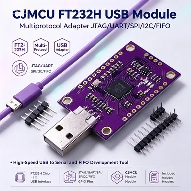 Фото Многопротокольный USB-модуль CJMCU FT232H, JTAG/UART/SPI/I2C/FIFO №1