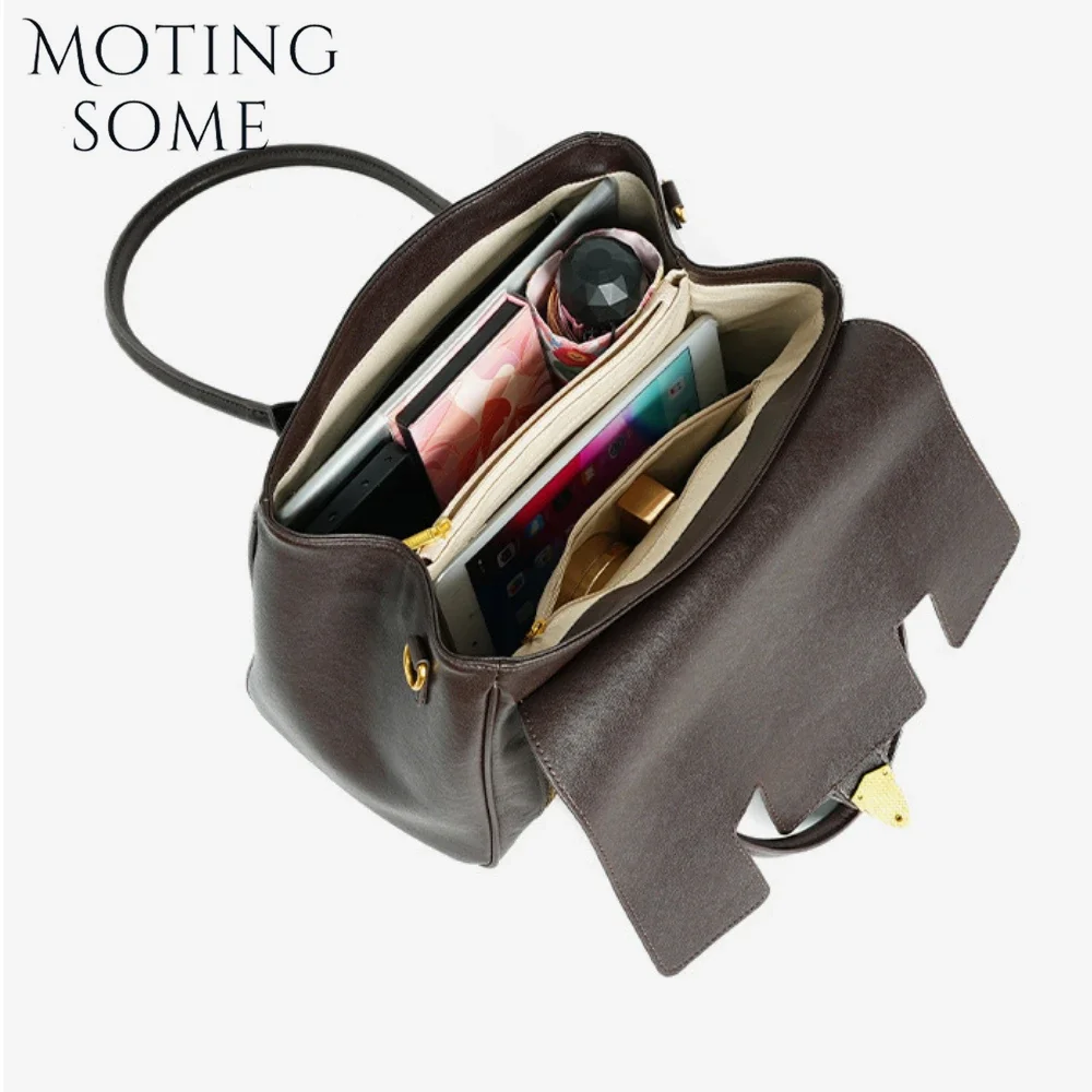 Motingsome женская сумка в стиле ретро роскошный осенний портфель из воловьей кожи