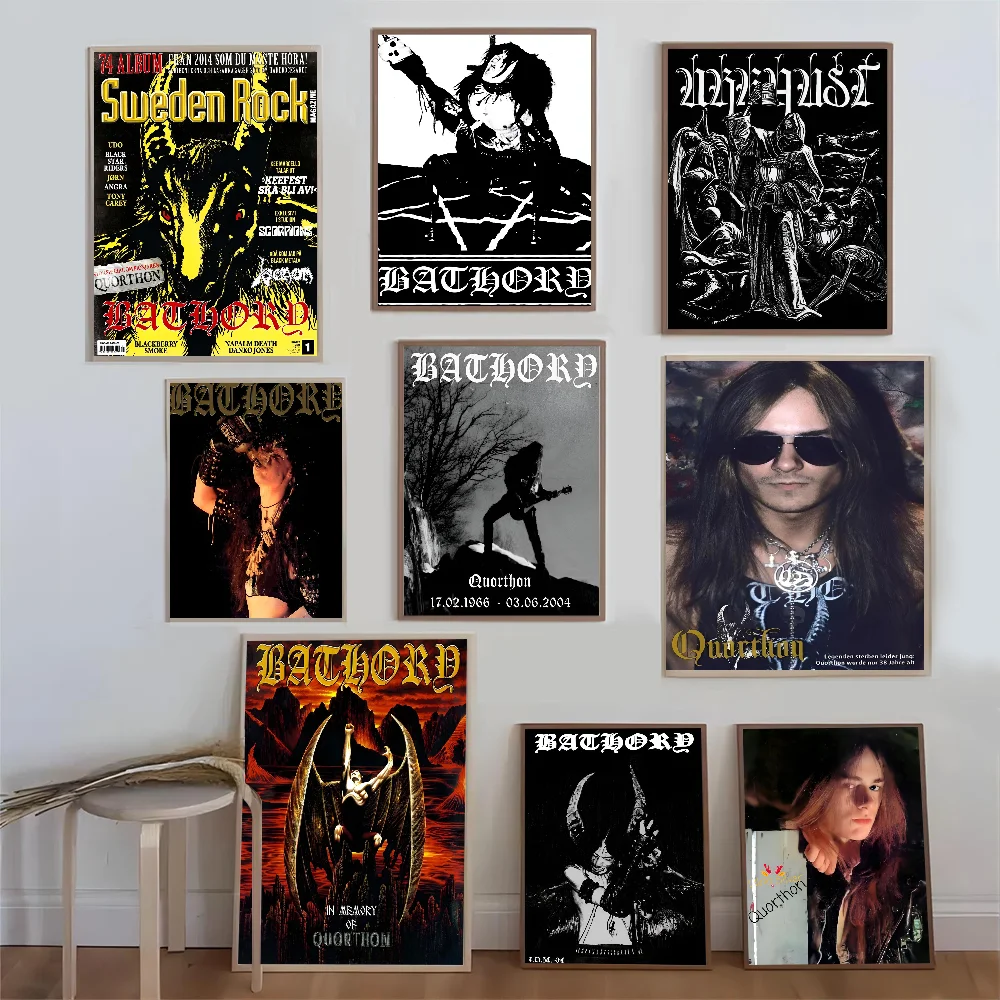 Bathory Quorthon Ретро Heavy Metal Музыкант Самоклеящийся Настенный Художественный Плакат HD