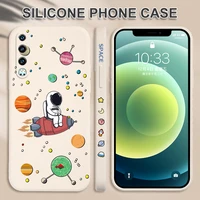 cartoon planet astronaut case for huawei p50 p30 p20 pro lite p40 pro plus cover for huawei honor 30 20 10pro 9 lite 9a 20i 10i