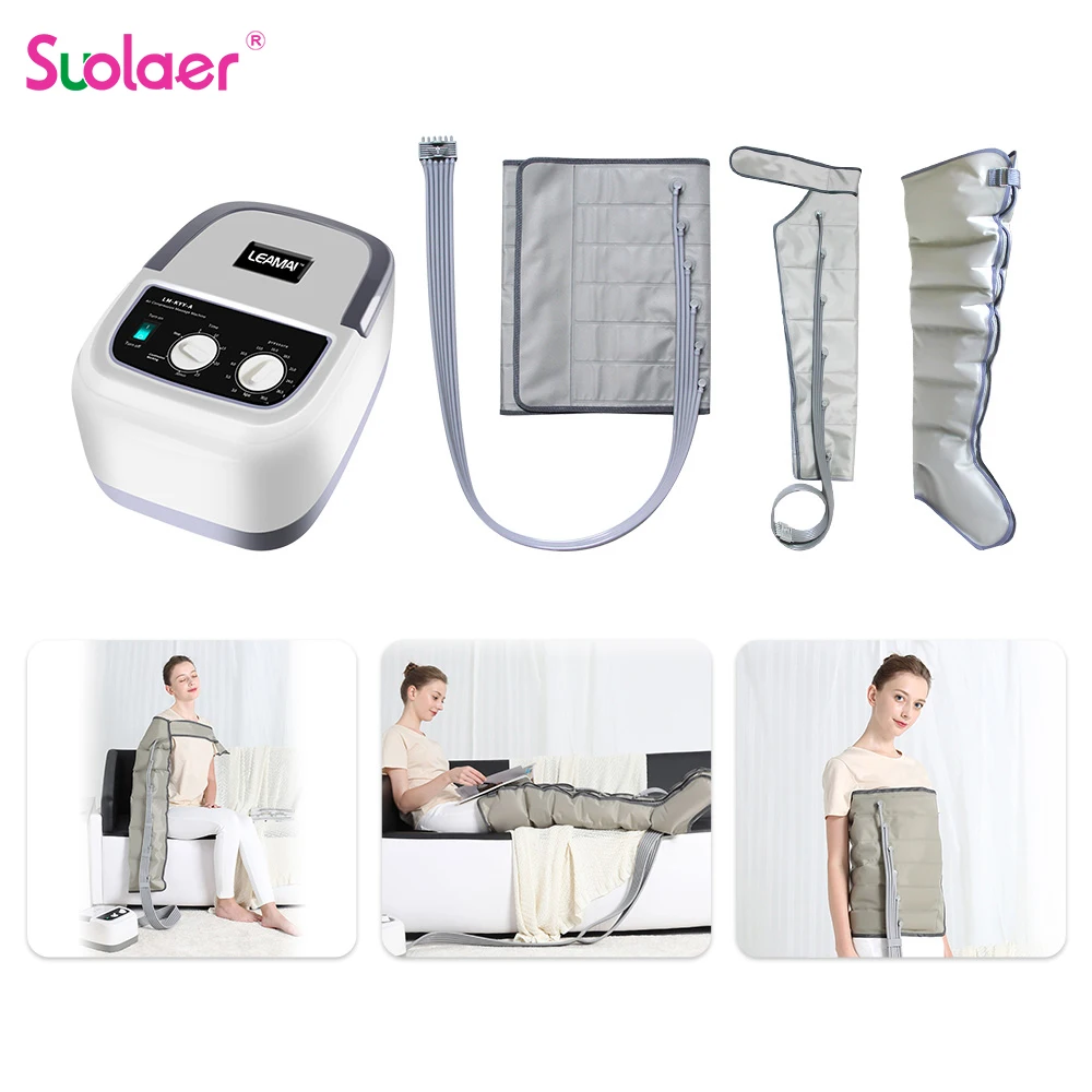 

Electric Compression Foot Massager Legs Massage Exerciser Air Circulators Hot Therapy Pressotherapy Lymph Drainage Relax Devices