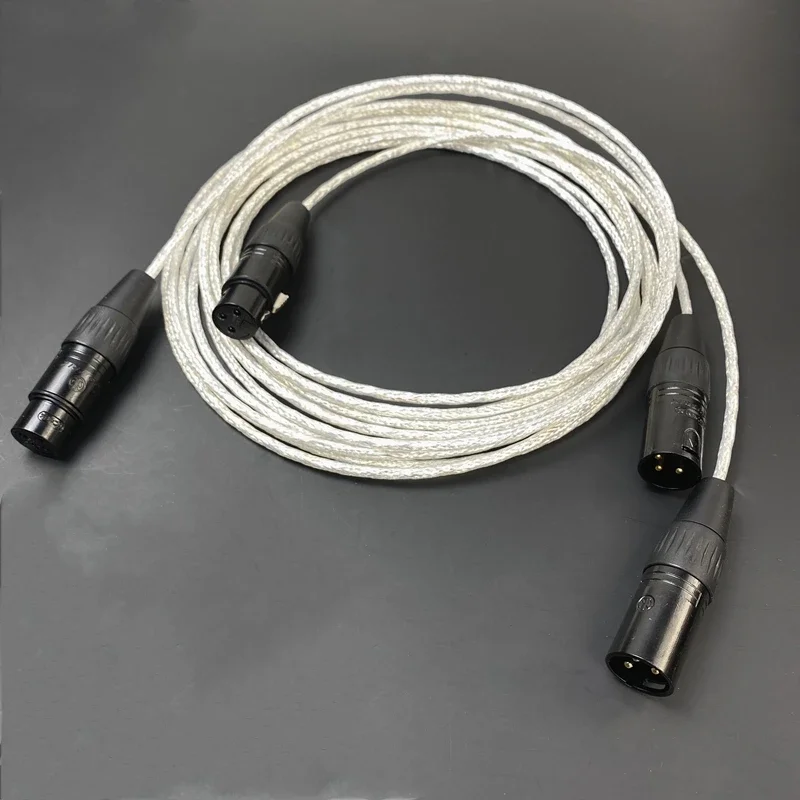 Пара посеребренных сбалансированных кабелей XLR микрофон шумоподавление
