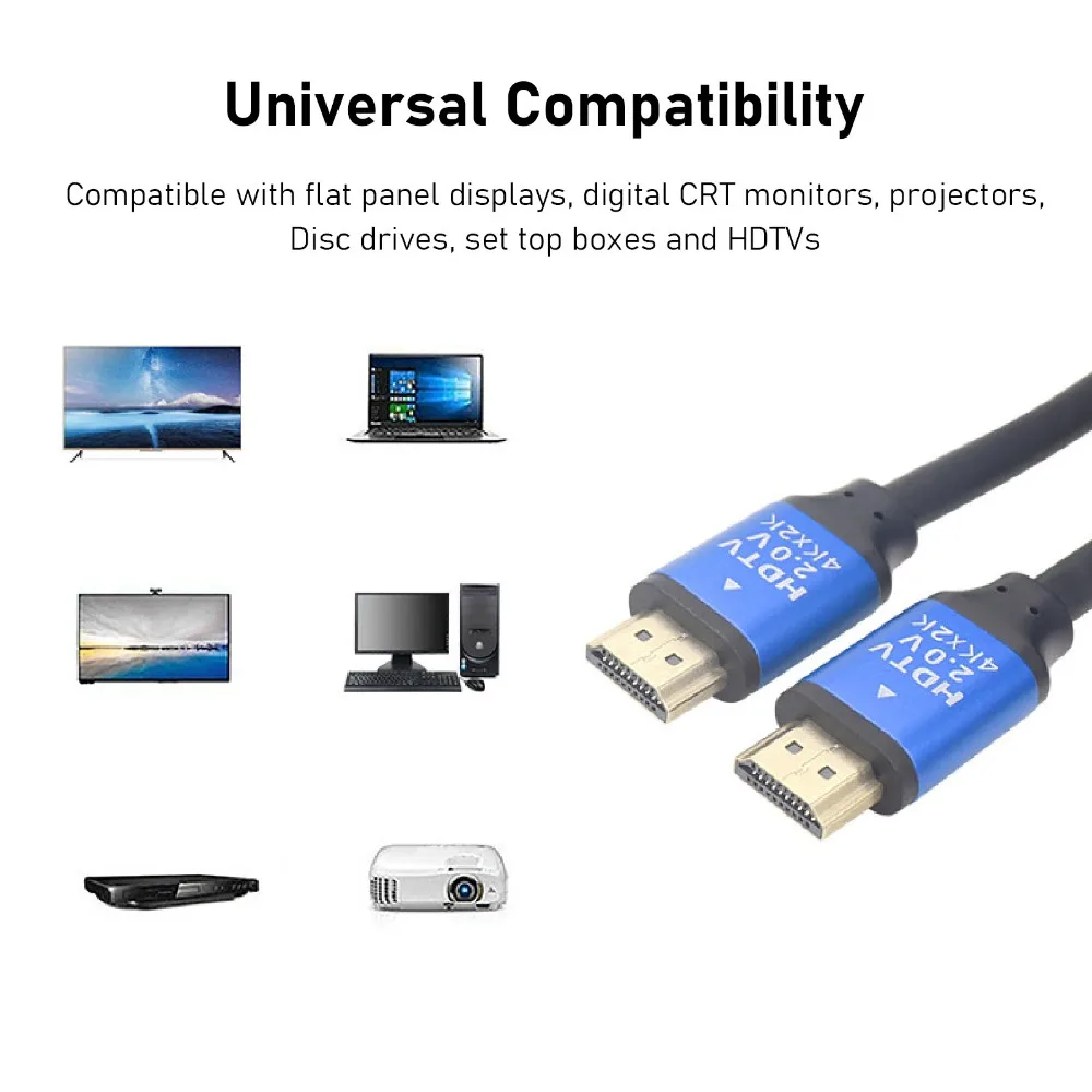 Фото Кабель HDMI 2.0 с защитой от помех, 4Kx2K, для HDTV, Ethernet 2.0V, 4K Ultra HD, для компьютера №1